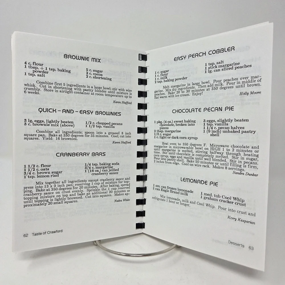 Taste of Crawford Texas Community Cookbook Spiral Bound Benefit Recipes 21454